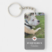 私のハートは犬の2枚の写真に属している キーホルダー (正面)