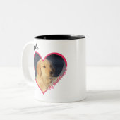 私のハートは犬パーソナライズされたの写真と名前に属している ツートーンマグカップ (正面左)