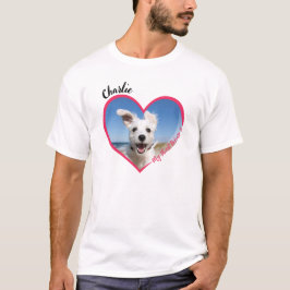 私のハートは犬パーソナライズされたの写真と名前に属している Tシャツ
