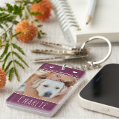 私のハートは犬パーソナライズされたの2枚の写真に属している キーホルダー (正面右)