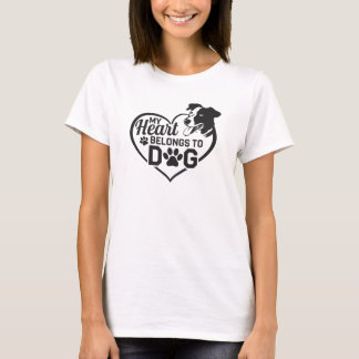 私のハートは犬好きのペットの写真だ Tシャツ