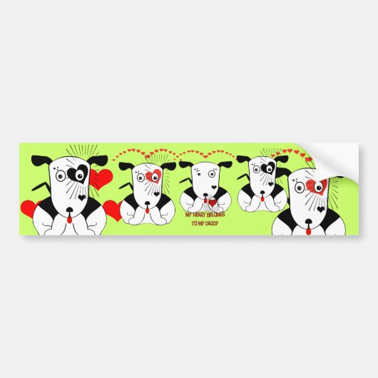 私のハートは私のパパのものだ バンパーステッカー (正面)