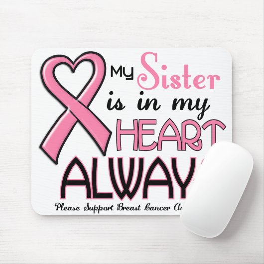 私のハートは私の姉妹の乳癌とあります マウスパッド (マウス)