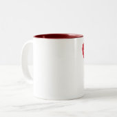 私のハートは私の家族のマグカップと一緒だ ツートーンマグカップ (正面左)