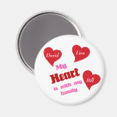 私のハートは私の家族の磁石と一緒だ マグネット (正面/裏面)