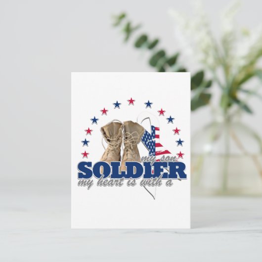 私のハートは私の息子の兵士と一緒だ ポストカード (スタンド正面)