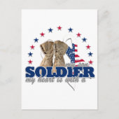 私のハートは私の息子の兵士と一緒だ ポストカード (正面)