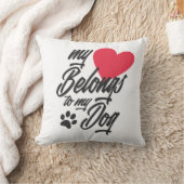 私のハートは私の犬のバレンタイン装飾用クッション クッション (ブランケット)