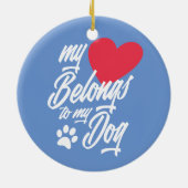私のハートは私の犬のバレンタイン |オーナメント セラミックオーナメント (裏面)