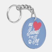 私のハートは私の犬のバレンタイン | キーホルダー (正面左)