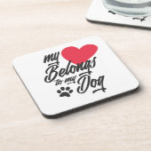 私のハートは私の犬のバレンタイン |コースター コースター (左側)