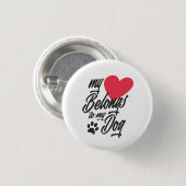 私のハートは私の犬のバレンタイン |ピンボタン 缶バッジ (正面&裏面)