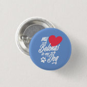 私のハートは私の犬のバレンタイン |ピンボタン 缶バッジ (正面&裏面)