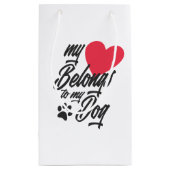 私のハートは私の犬のバレンタイン |抱き枕 スモールペーパーバッグ (裏面)
