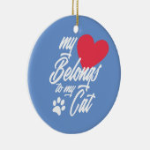 私のハートは私の猫バレンタイン |オーナメント セラミックオーナメント (右)