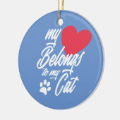 私のハートは私の猫バレンタイン |オーナメント セラミックオーナメント (左)