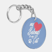 私のハートは私の猫バレンタイン | キーホルダー (正面左)