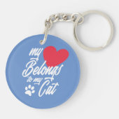 私のハートは私の猫バレンタイン | キーホルダー (裏面)