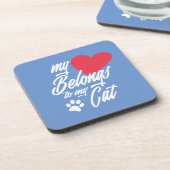 私のハートは私の猫バレンタイン |コースター コースター (左側)
