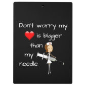 私のハートは私の針より大きいです クリップボード (裏面)