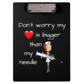 私のハートは私の針より大きいです クリップボード (正面)