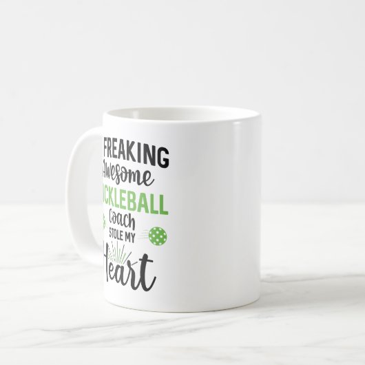 私のハートは素晴らしすがすがしいピックボールのコーチに奪われた コーヒーマグカップ (正面左)