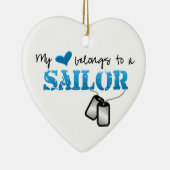 私のハートは船員に属します セラミックオーナメント (右)
