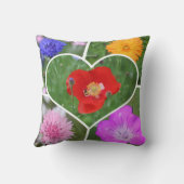 私のハートは花写真コラージュで満ちている クッション (裏面)