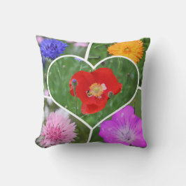 私のハートは花写真コラージュで満ちている クッション