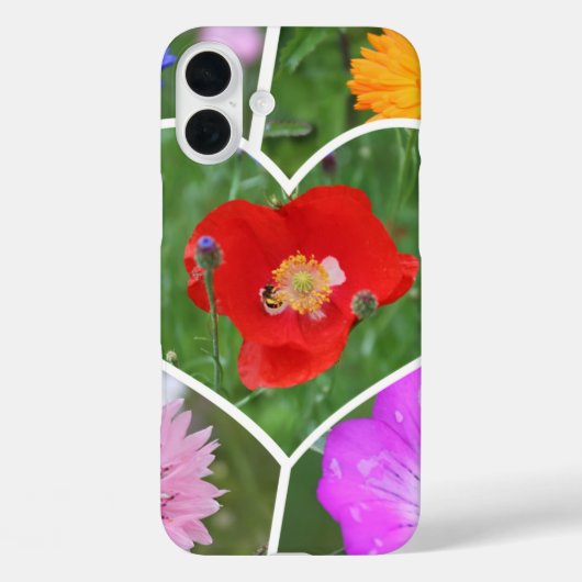 私のハートは花写真コラージュで満ちている Case-Mate iPhoneケース (裏面)