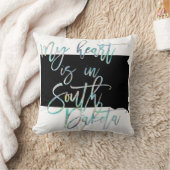 私のハートは虹色サウスダコタの国家SDにあります クッション (ブランケット)