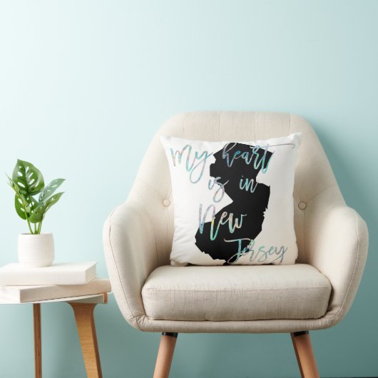 私のハートは虹色ニュージャージーの国家NJにあります クッション (椅子)