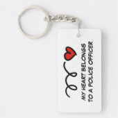 私のハートは警察官のロマンチックな贈り物だ キーホルダー (正面)