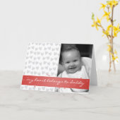 私のハートは赤いリボンが付いているお父さんのハートに属します カード (黄色い花)