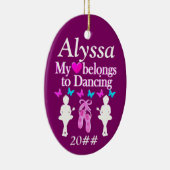 私のハートは踊りパーソナライズされたオーナメント セラミックオーナメント (右)