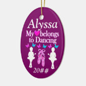 私のハートは踊りパーソナライズされたオーナメント セラミックオーナメント (左)