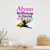 私のハートは踊りポスターパーソナライズされただ ポスター (キッチン)