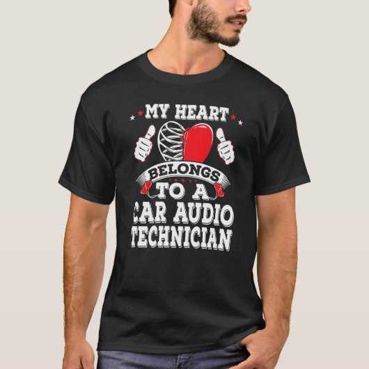 私のハートは車のオーディオ技術者ヴァレンティに属している Tシャツ (正面)