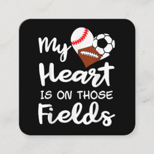 私のハートは野戦野球サッカーサッカーの試合に出ている スクエア名刺