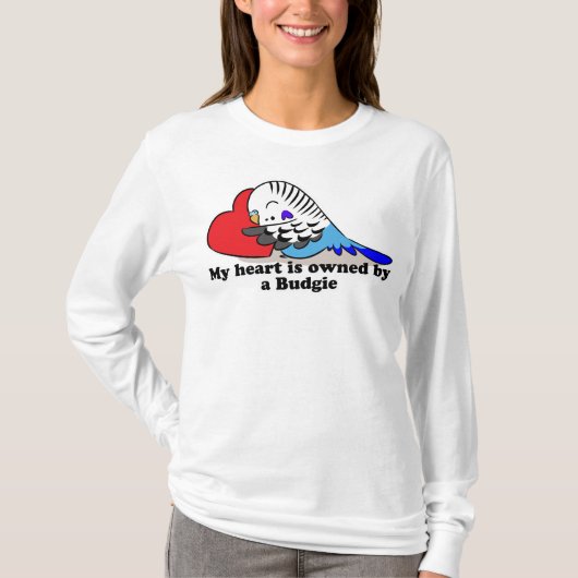 私のハートは青いbudgieに属します tシャツ (正面)