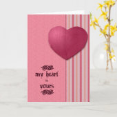 私のハートは カード (黄色い花)