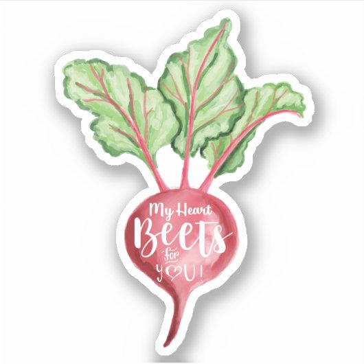 私のハートは、水の色Veggie Beetのためにあなた シール (正面)