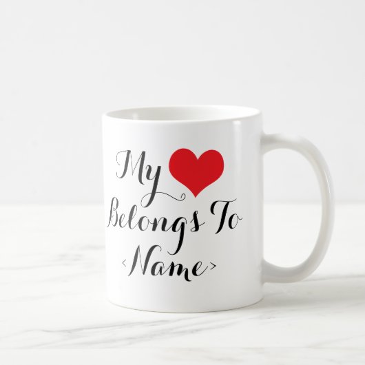 私のハートは<Name>のもの コーヒーマグカップ (右)