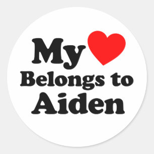 私のハートはAidenに属します ラウンドシール