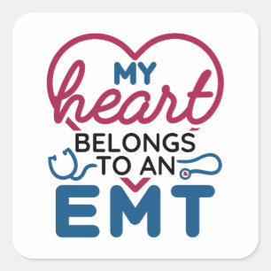 私のハートはEMT EMS妻ガールフレンドに属している スクエアシール