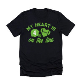 私のハートはLine Football 1プレーヤー上にある Tシャツ