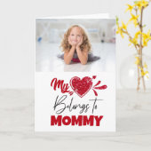 私のハートはMommy Child写真バレンタインに属している カード (黄色い花)