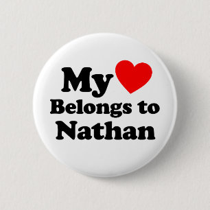 私のハートはNathanに属します 缶バッジ