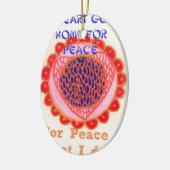 私のハートはPeace.pngのために家に帰る セラミックオーナメント (左)