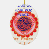 私のハートはPeace.pngのために家に帰る セラミックオーナメント (正面)